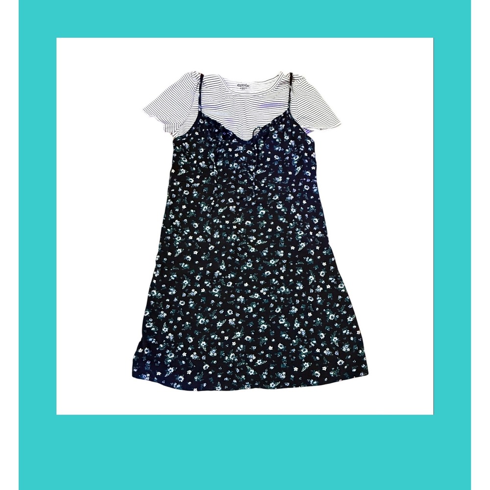 Evsie Floral Layered Mini Dress 🌼🖤